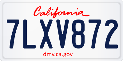 CA license plate 7LXV872