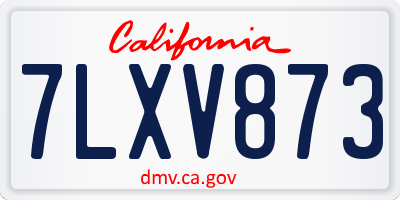 CA license plate 7LXV873