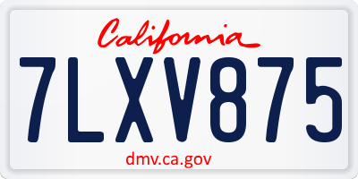 CA license plate 7LXV875