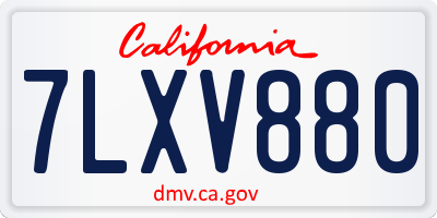 CA license plate 7LXV880