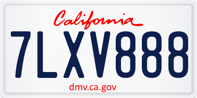 CA license plate 7LXV888