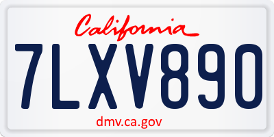 CA license plate 7LXV890