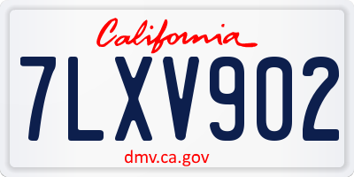 CA license plate 7LXV902