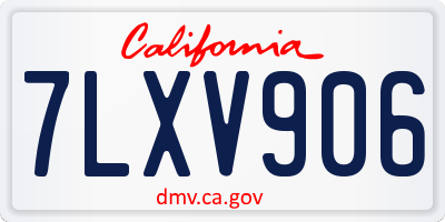 CA license plate 7LXV906