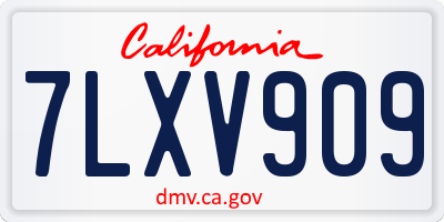 CA license plate 7LXV909