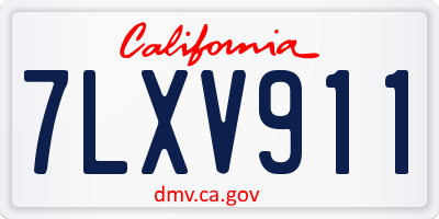 CA license plate 7LXV911