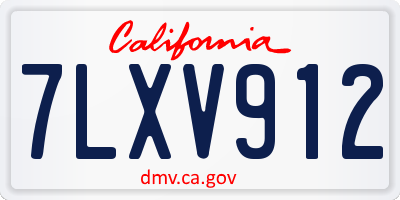 CA license plate 7LXV912