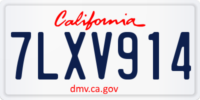 CA license plate 7LXV914