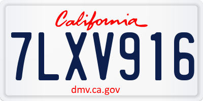 CA license plate 7LXV916