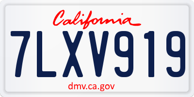 CA license plate 7LXV919