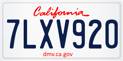 CA license plate 7LXV920