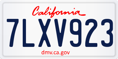 CA license plate 7LXV923