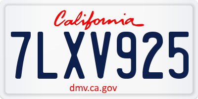 CA license plate 7LXV925