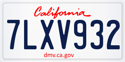 CA license plate 7LXV932