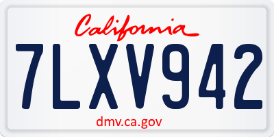 CA license plate 7LXV942