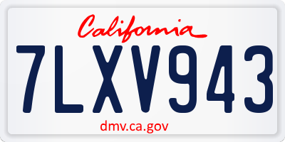 CA license plate 7LXV943
