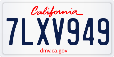 CA license plate 7LXV949