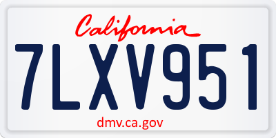 CA license plate 7LXV951