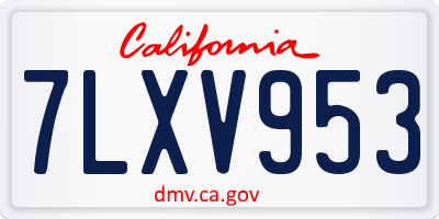 CA license plate 7LXV953