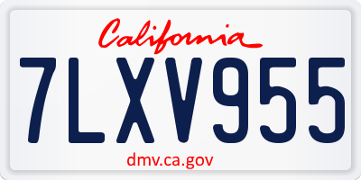 CA license plate 7LXV955