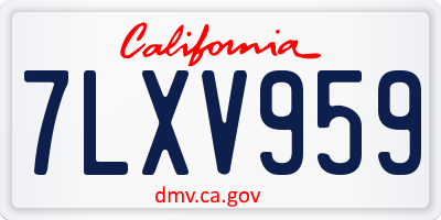 CA license plate 7LXV959