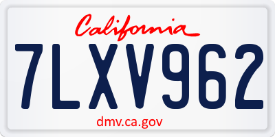 CA license plate 7LXV962