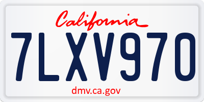 CA license plate 7LXV970