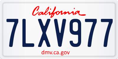 CA license plate 7LXV977