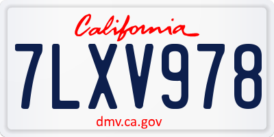 CA license plate 7LXV978