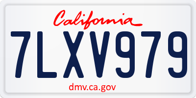 CA license plate 7LXV979