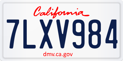CA license plate 7LXV984