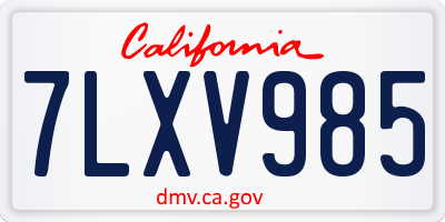 CA license plate 7LXV985