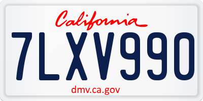 CA license plate 7LXV990