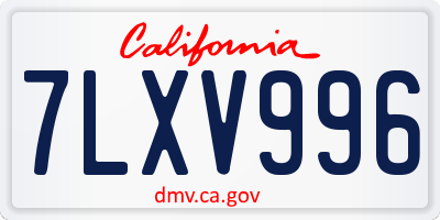 CA license plate 7LXV996