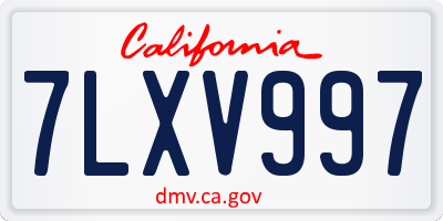 CA license plate 7LXV997