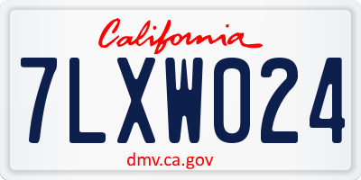 CA license plate 7LXW024