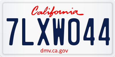 CA license plate 7LXW044