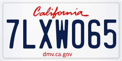 CA license plate 7LXW065