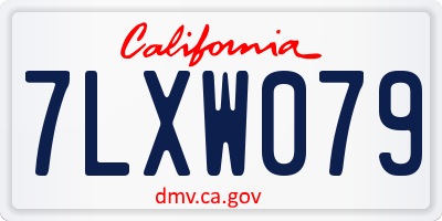 CA license plate 7LXW079