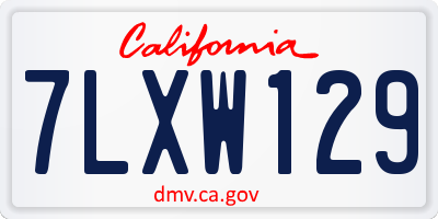 CA license plate 7LXW129