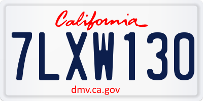 CA license plate 7LXW130