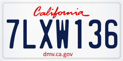 CA license plate 7LXW136