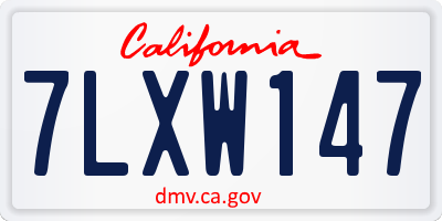 CA license plate 7LXW147