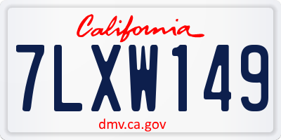 CA license plate 7LXW149