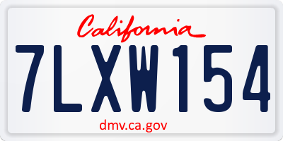 CA license plate 7LXW154