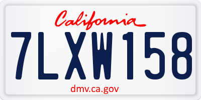 CA license plate 7LXW158
