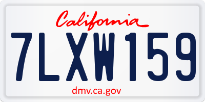 CA license plate 7LXW159