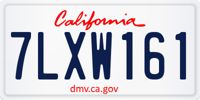 CA license plate 7LXW161