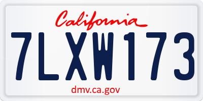 CA license plate 7LXW173