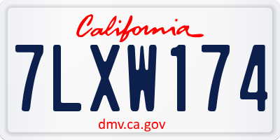 CA license plate 7LXW174